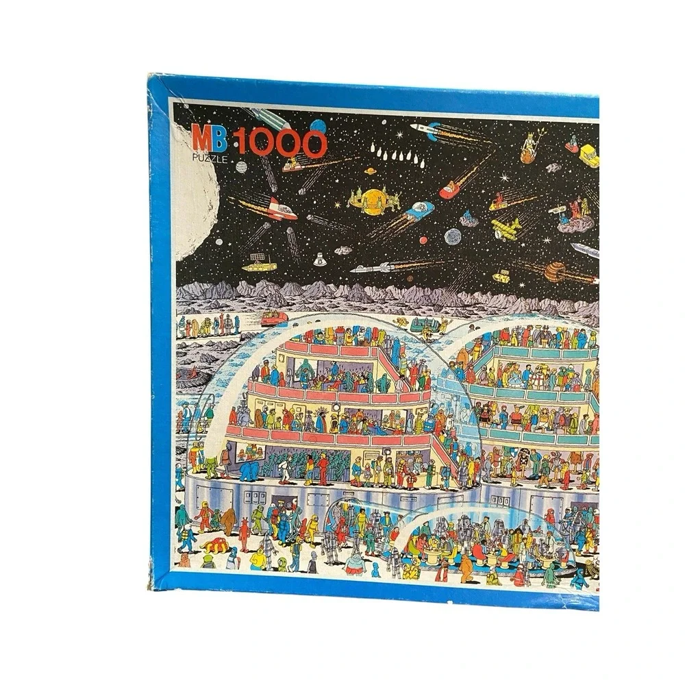 Vintage 1990 MB Where's Wally Future 1000 Pc Puzzle As Is Holland